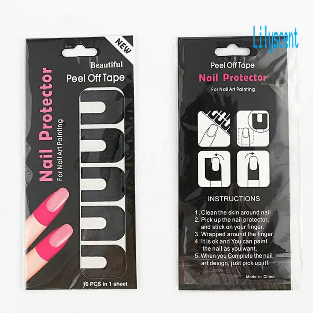 Lily Tape Peel Off Bentuk U Anti Tumpah Sekali Pakai Untuk Pelindung Kutek Wanita