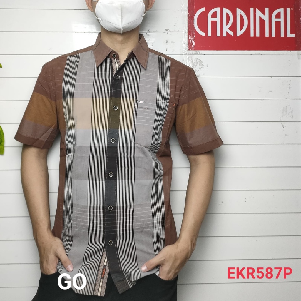 gof CTR CARDINAL KEMEJA CASUAL Pakaian Atasan Pria Kemeja Reguler Hem Casual Santai Lengan Pendek