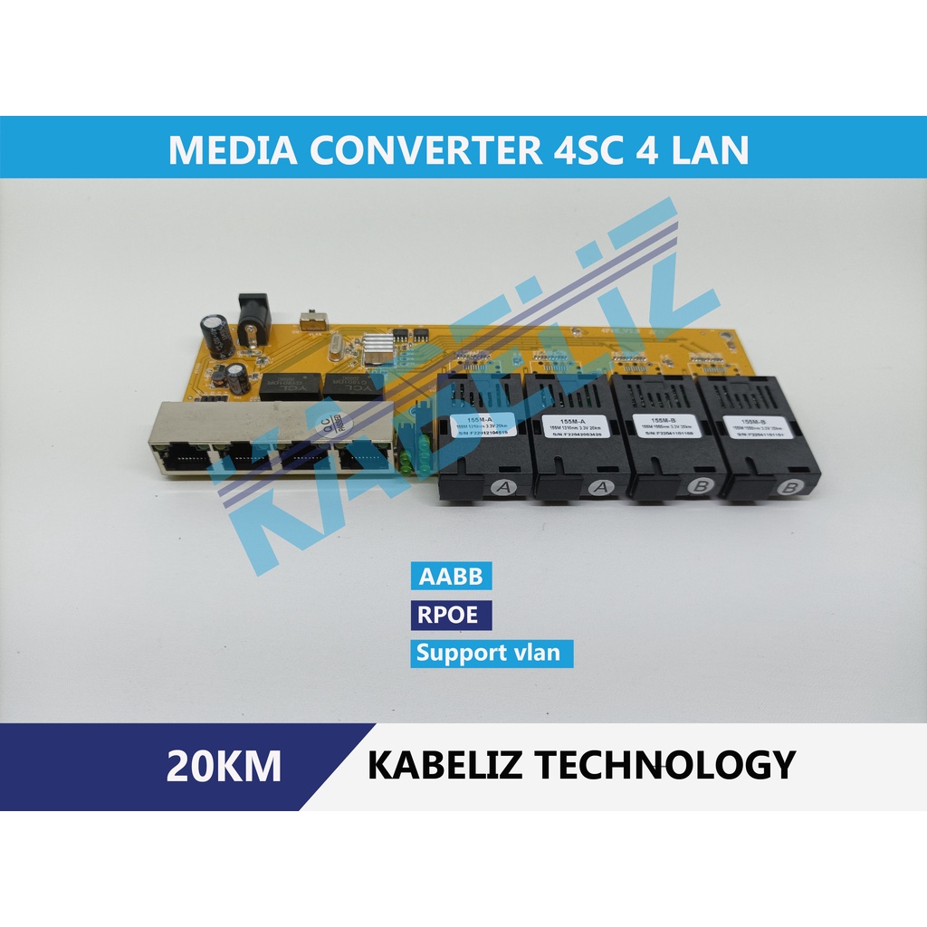 KONVERTER 4FO 4LAN CONVERTER 4SC 4LAN 4F4E 4SC 4RJ45 BOARD 4 FO 4 RJ45