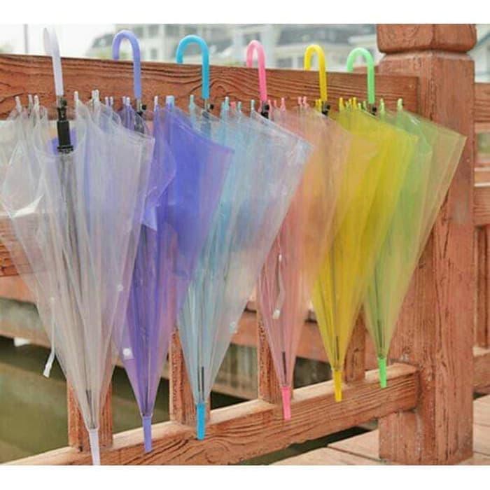 Payung Transparan Bening umbrella transparant Korea white umbrella