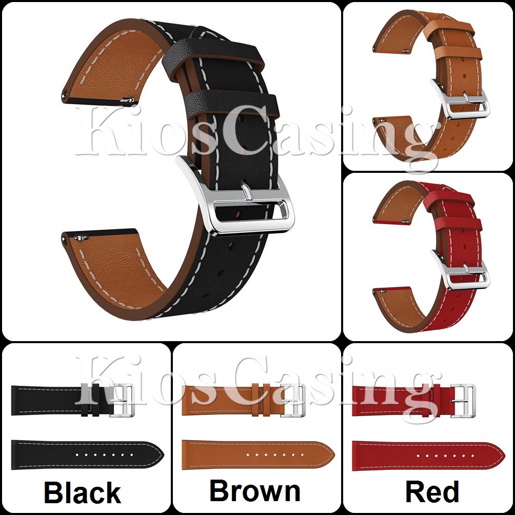 Tali Jam Strap 23mm 23 mm Universal Kulit Basic Leather Band Polos