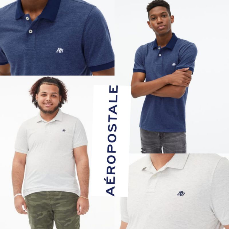 AEROPOSTALE Solid Jersey Polo . kaos polo branded original pria