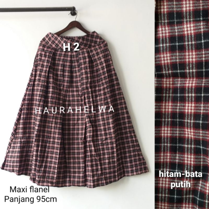 ROK FLANEL IMPORT PANJANG HAURAHELWA /ROK TARTAN FLANEL PANJANG-H 2