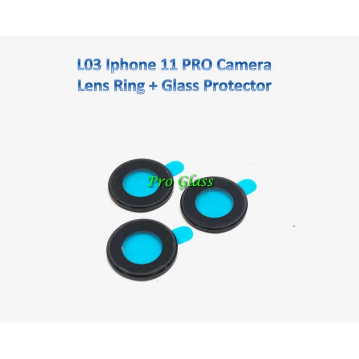 L03 Iphone 11/11 PRO/11 PRO MAX Camera Lens Glass Protector + Aluminium Frame Ring