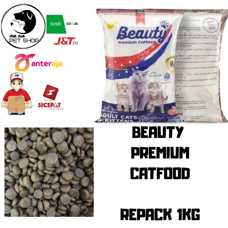 Makanan Kucing Beauty 1KG / Makanan Kucing Beauty Repack 1kg