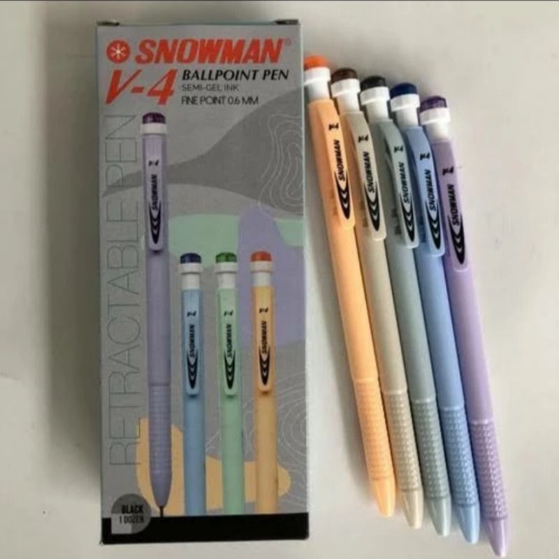 

BULPEN SNOWMAN V4 (Hitam) / perpack isi 12 pcs