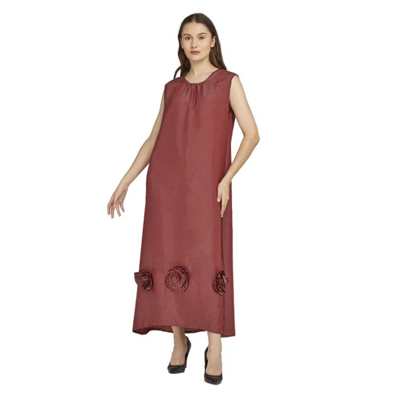 Outer Long Dress Branded Maxi dress Tanpa Lengan
