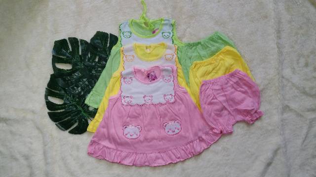 Ss#1002 Setelan Bayi 3-12 bulan / Dress Baby Orin Bahan Kaus