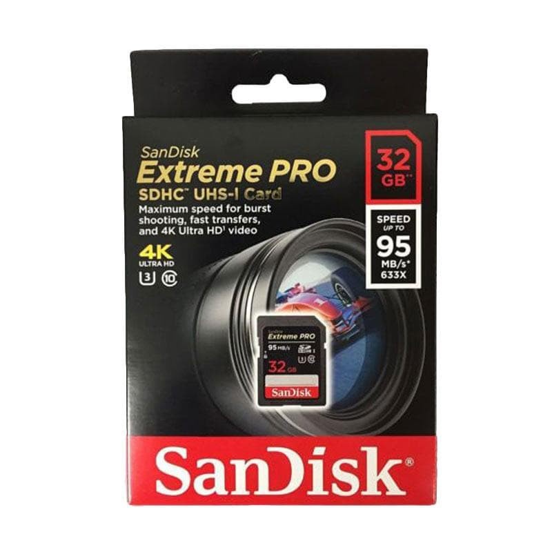 SanDisk Extreme Pro SDHC UHS-I Card 32GB 95MB/s - Original  Garansi Lifetime