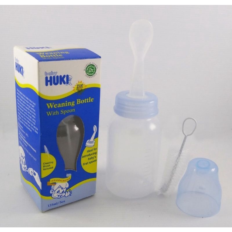 BABY HUKI FOOD FEEDER BOTOL SENDOK BABY WEANING BOTTLE 125 ML - DOT MAKAN BAYI - DOT SENDOK BAYI