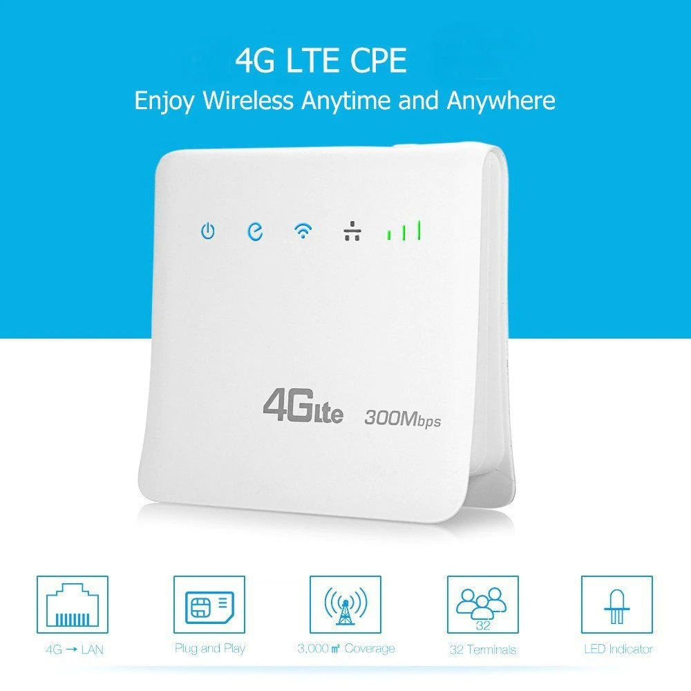 Wifi Router Modem Portable 4G LTE CPE Unlocked 300Mbps