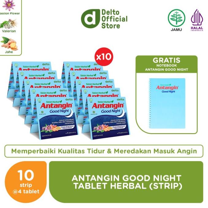 

BAYAR DITEMPAT Antangin Good Night Tablet Herbal (10 Strips isi 4 tab) /OBAT HERBAL ASAM URAT/OBAT HERBAL PELANGSING/OBAT HERBAL KOLESTEROL/OBAT HERBAL DIABETES