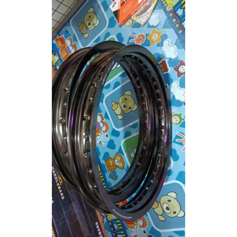 Velg wilwood warna hitam ring 17 ukuran 185 185