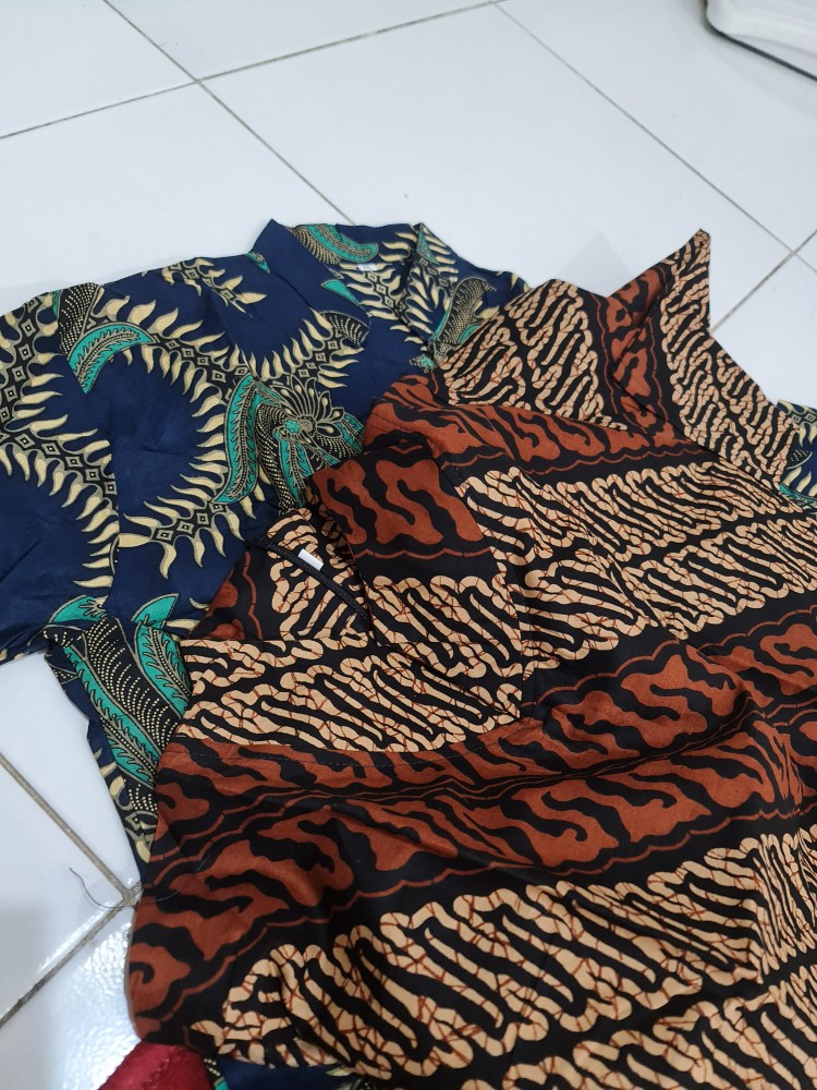 Tey-17 Batik Wanita Asj Sa Hrb026 Kenongo Kemeja Tosca Pendek