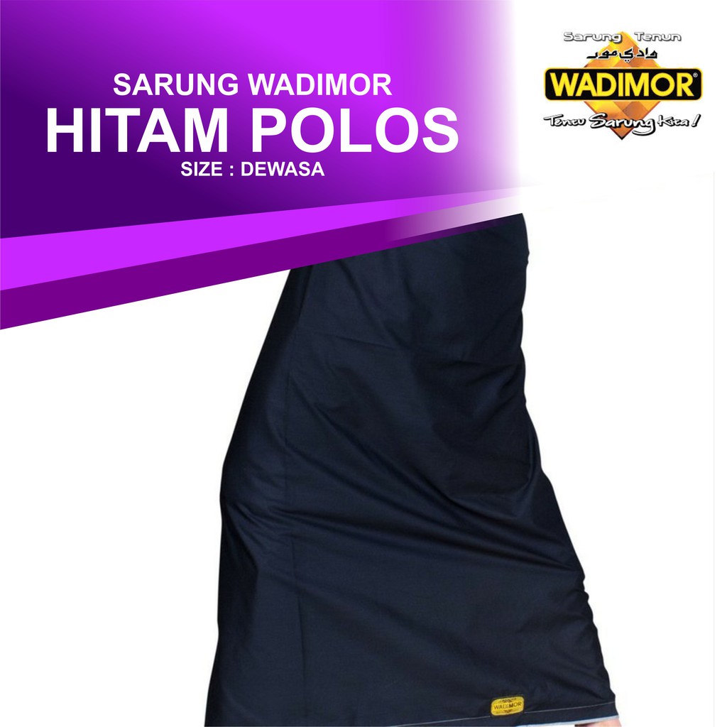sarung wadimor asli polos hitam - putih - motif original sarung tenun indonesia
