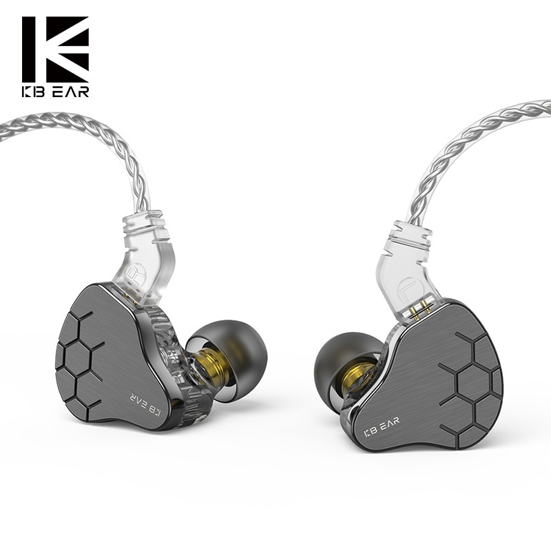 Kbear Lark Hybrid 1DD + 1BA Driver HiFI Earphone In Ear 4N Lapis Silver KS1 KS2