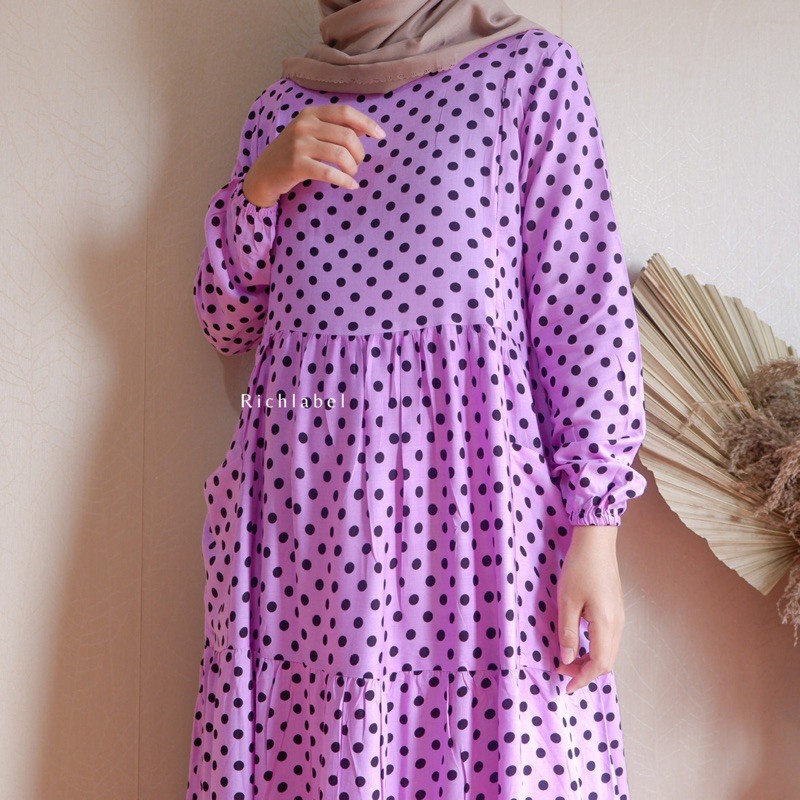 Baju Gamis Busui Menyusui Resleting Samping Kanan Kiri Rayon Uniqlo - Aisha Dress 0038