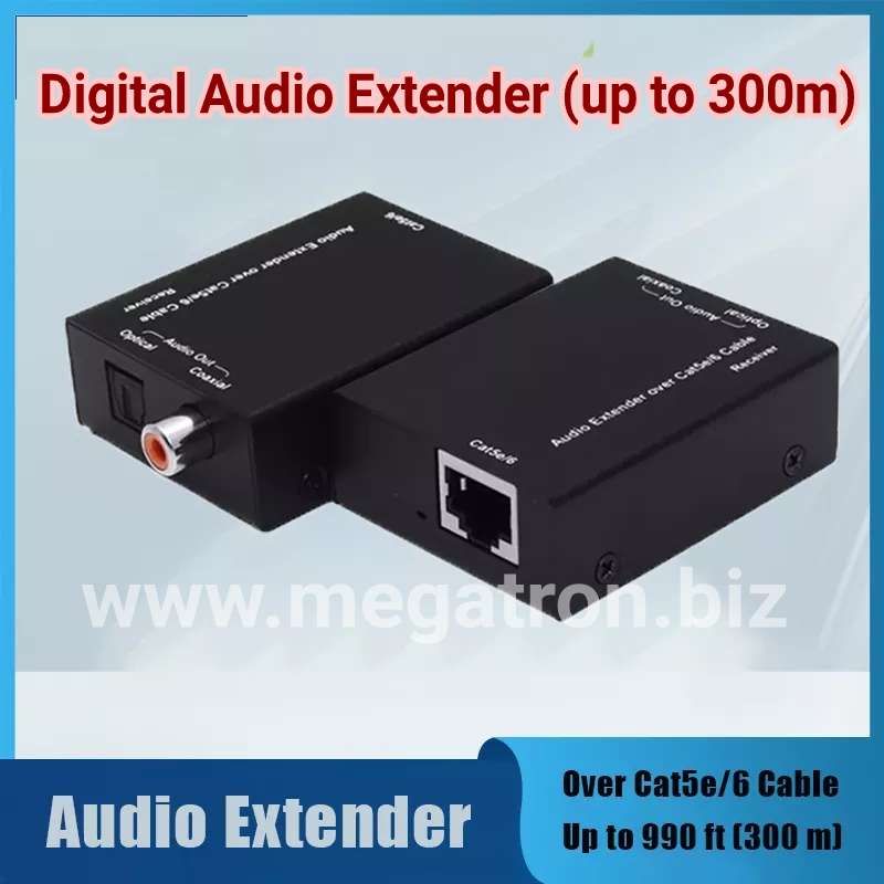 Digital Audio Extender via UTP cable up to 300m - support Coaxial & optical Toslink