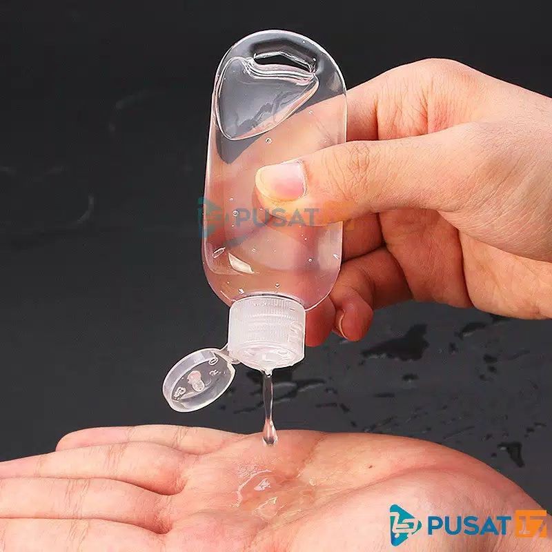 Botol Sanitizer + GRATIS GANTUNGAN | Tempat Handsanitizer Gel Gantung Tas | Botol Plastik PVC 60ml