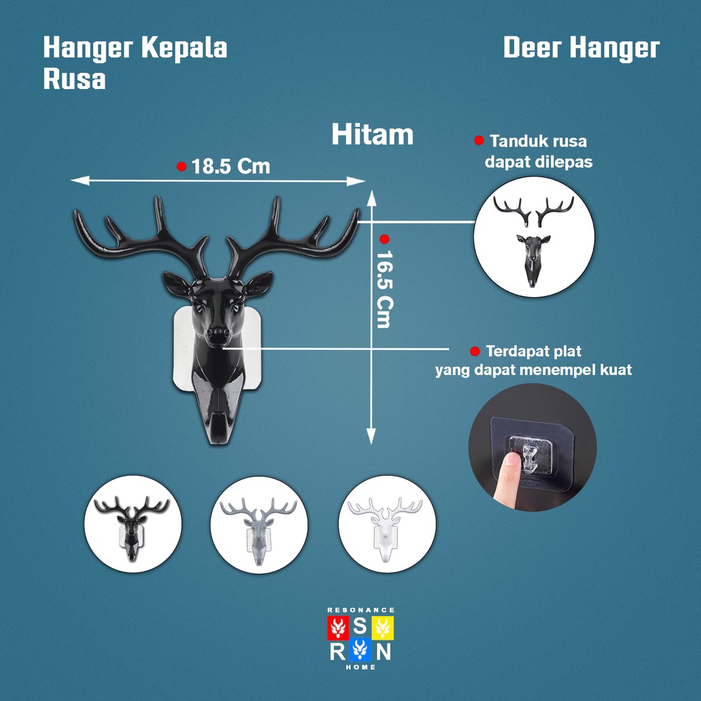 Gantungan Kunci Model Kepala Rusa / Aksesoris Dompet Kunci Motor Mobil Resonance Home