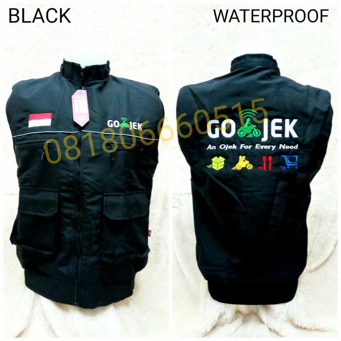 ROMPI BORDIR GOJEK ANTI AIR SAKU BANYAK