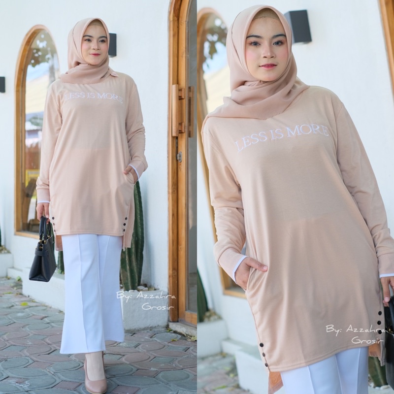 Neira Tunik - Tunik Babyterry Import LD102+ / Bordir+Rib Tangan Sporty+Saku kiri kanan / 268-6098