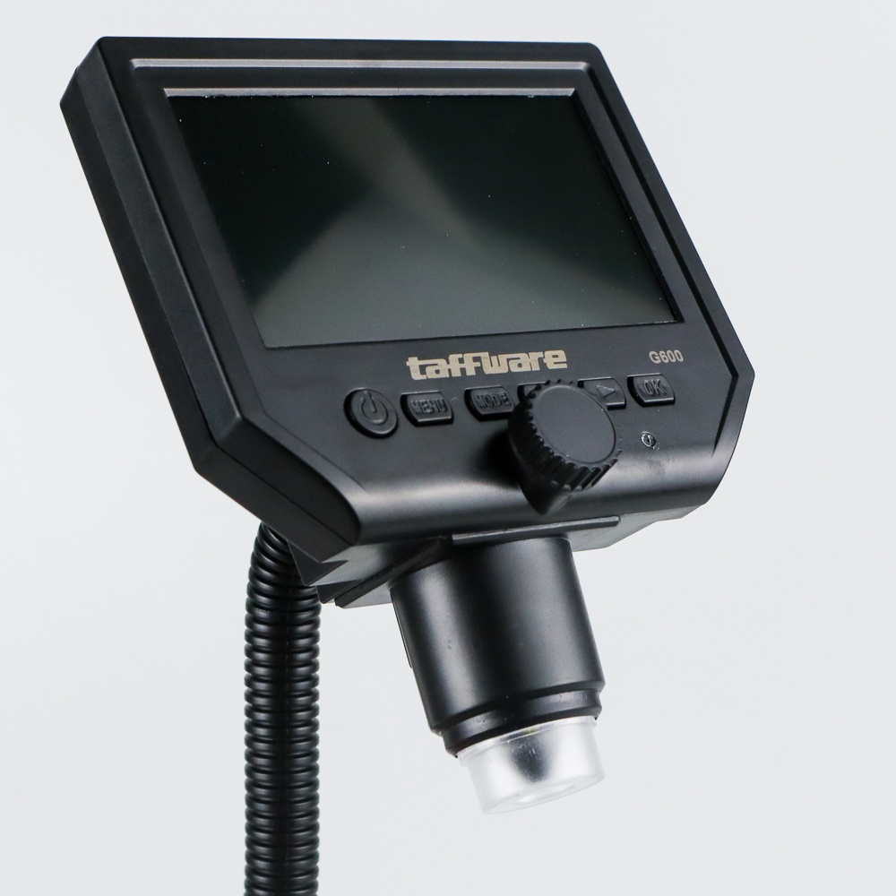 Taffware Mikroskop Digital 3.6MP 600X dengan Monitor &amp; Fleksibel Stand - OMOTCABK