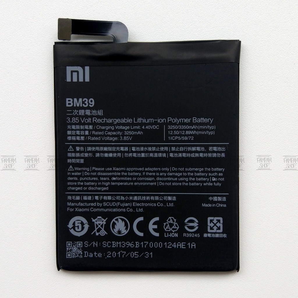 Baterai XiaoMi BM39 Mi6 Original OEM Battery Batrai Batre BM 39 Xiao Mi 6 HP