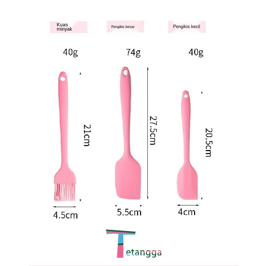 Set Spatula Peralatan Masak Sutil Silikon Non Stick Cooking Tools Isi 5 Pcs Kitchenware Spatula Set