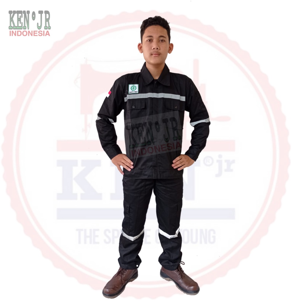 Bagus Uniform - Pakaian Kerja Seragam Proyek Stelan Warna Hitam Polos