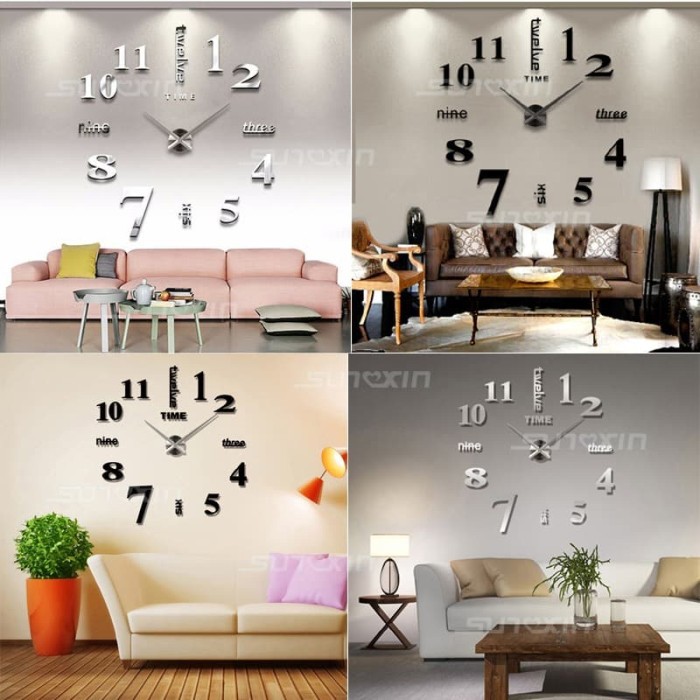 Jam Dinding Besar DIY Raksasa Gaint Wall Clock 130 Cm Diameter