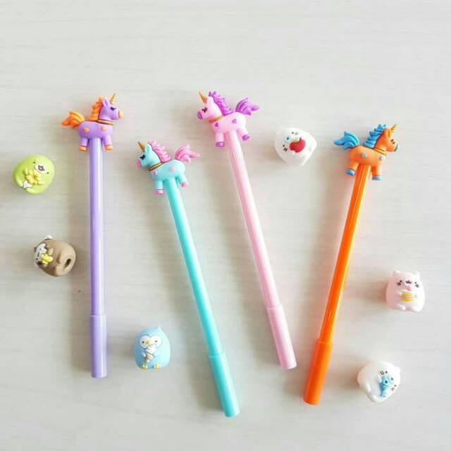 

Pulpen Gel Unicorn Tanduk Emas 0.5mm