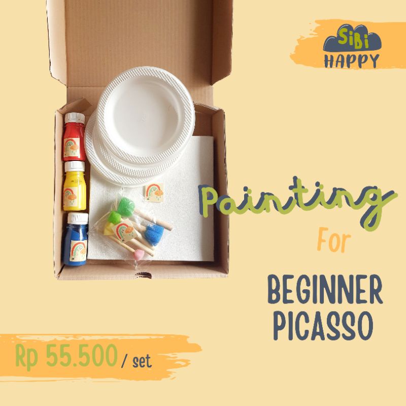 

(happy.sibi) painting kit anak alat melukis anak footprint canvas giotto