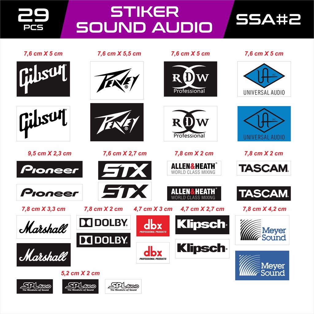 

STIKER AUDIO/SOUND VINYL 29 PCS
