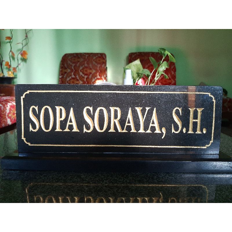 

Plakat/Papan Nama Marmer Hitam