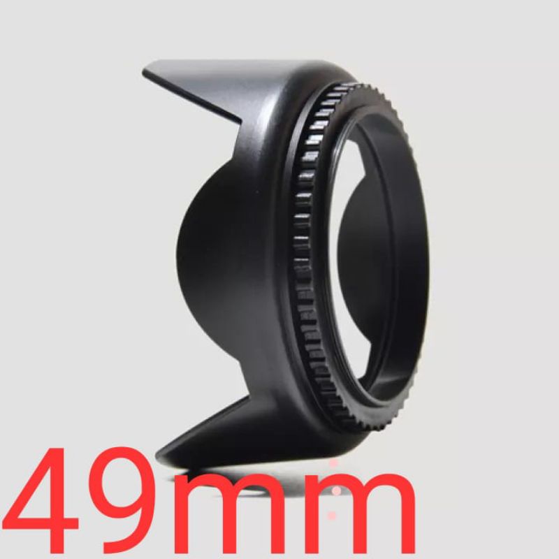 Lenshood 49mm Canon Nikon Yongnuo Sony Fujifilm Lumix Artisan universal lens hood 49mm lensa hood 49