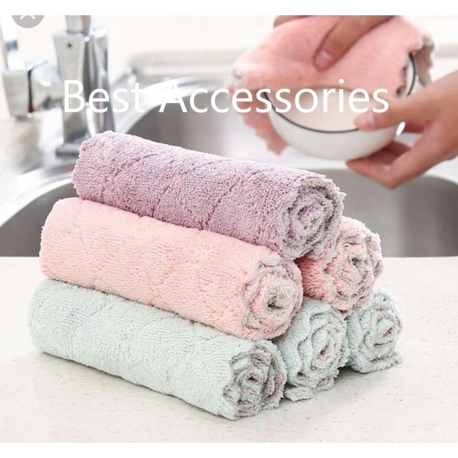 R0529 Lap Microfiber Lembut 2 Warna Anti Lecet Serbaguna 25x14 cm