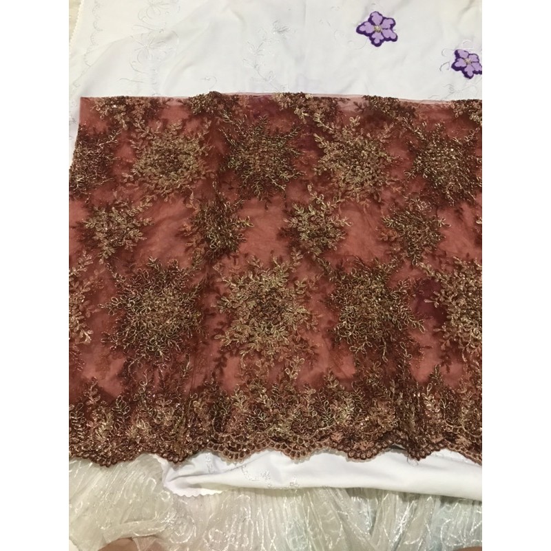 Bakal kain renda bordir meteran wanita