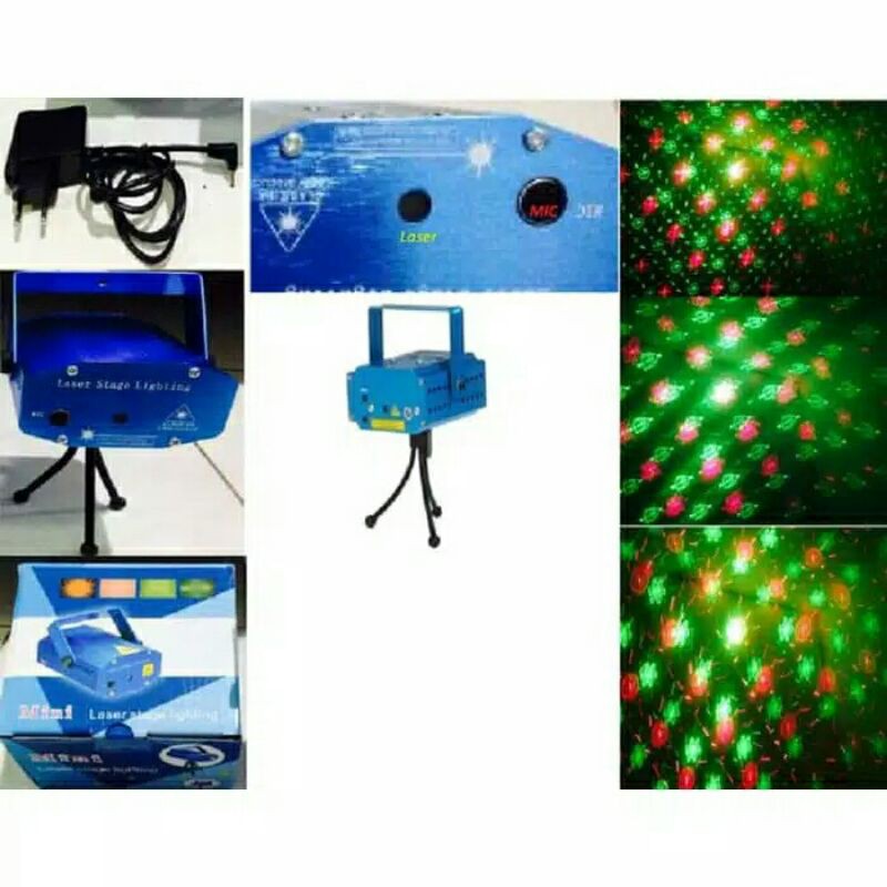 Mini Laser Stage Lighting Music / Lampu Disco Party Laser  09-A