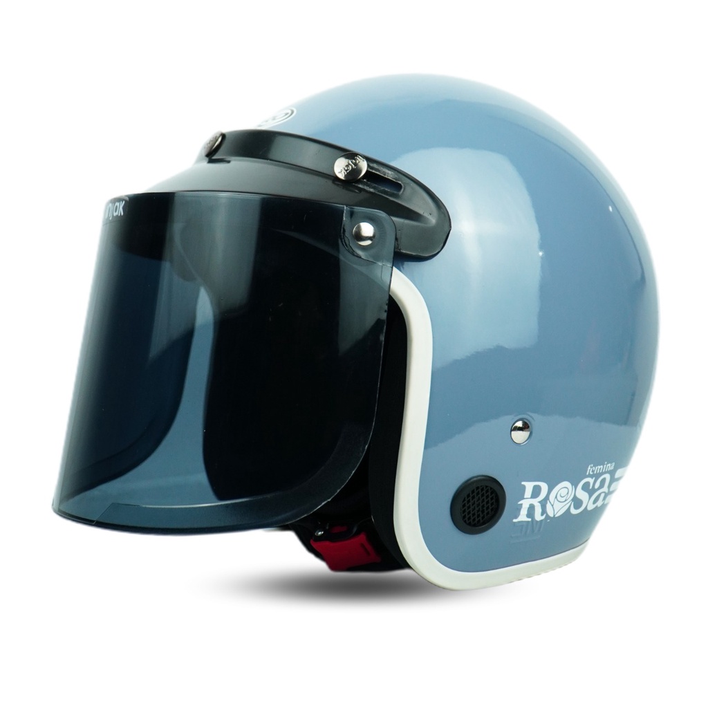 Helm Bogo Dewasa Pastel Cewek Cowok Polos Retro Motor SNI