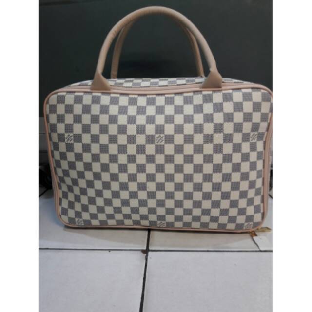 Tas kulit tas baju/tas travel/tas tenteng/koper/ lv azure putih