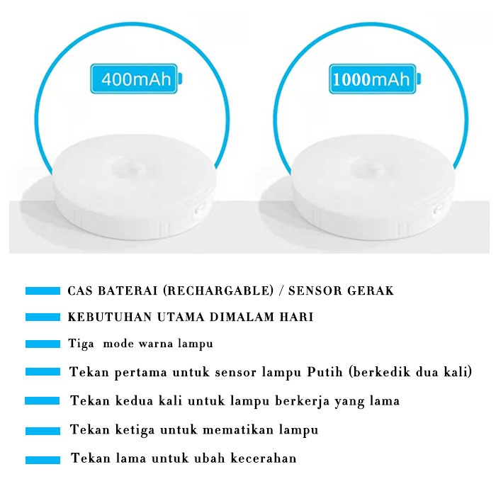 Lampu tidur sensor LED otomatis lampu malam cas smart 1000mAH / Lampu Tidur Sensor / Lampu Tidur Sensor Cahaya / Lampu Tidur Sensor Cahaya Otomatis / Lampu Tidur Sensor Led / Lampu Tidur Sensor Otomatis / Lampu Malam Kamar / Lampu Tidur Dinding / Lampu