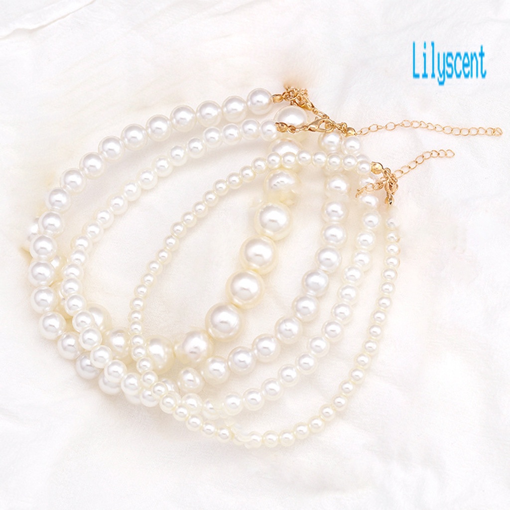 Lily Kalung Choker Wanita Hias Mutiara Imitasi Simetris Untuk Pernikahan