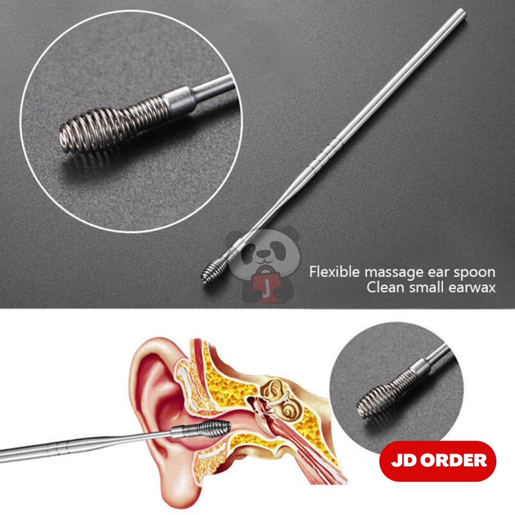 Clean Small Earwax Pembersih Telinga Stainless Korek Kuping Stainless Steel