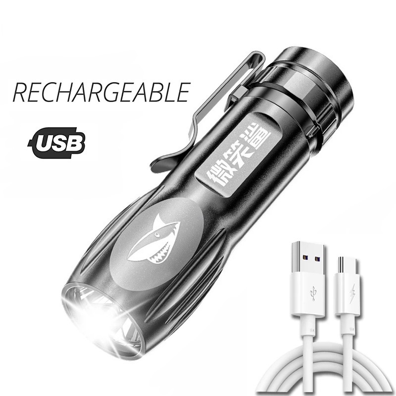 Lampu Senter Led Mini Portable Usb Rechargeable Untuk Outdoor / Hiking / Camping