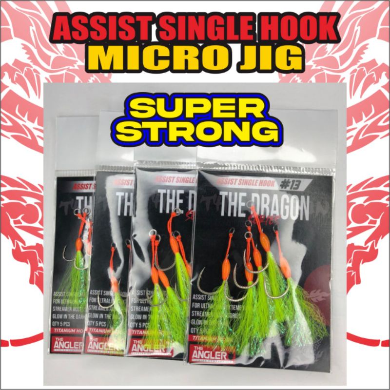 Assist Single Micro Jig GID Dragon Hook Series