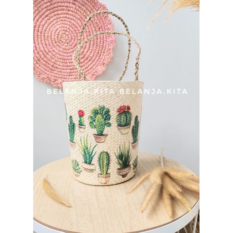 Tas pandan parcel decoupage