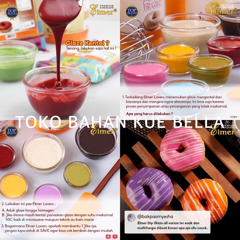 ELMER DIP GLAZE 1KG - Topping Celupan Donat