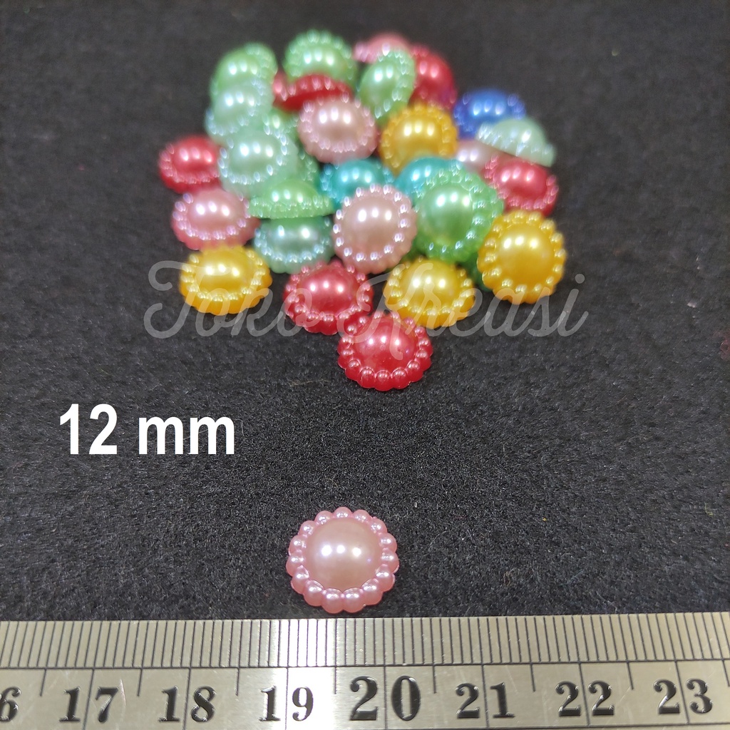 (Per Pack) Resin mutiara setengah warna warni / mutbel matahari warna