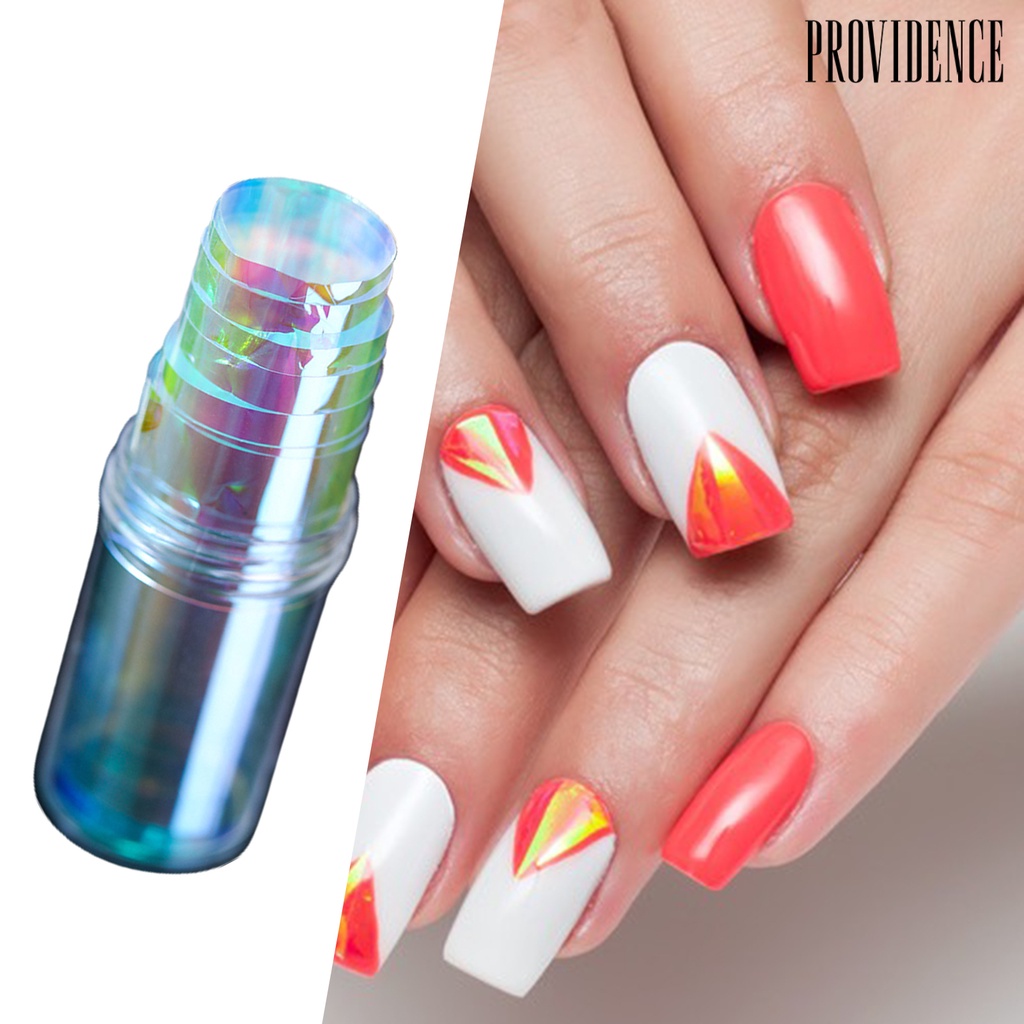 Providence Gradient Nail Sticker Cutting Freely Eye-catching PET Gradient Aurora Nail Sticker for Girl